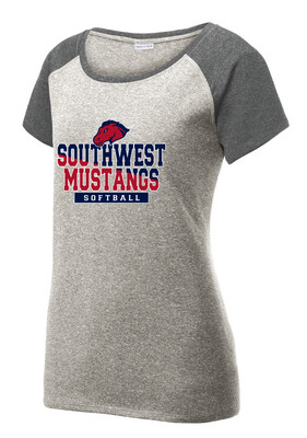 USW Softball - Two Tone - Heather Scoop Neck