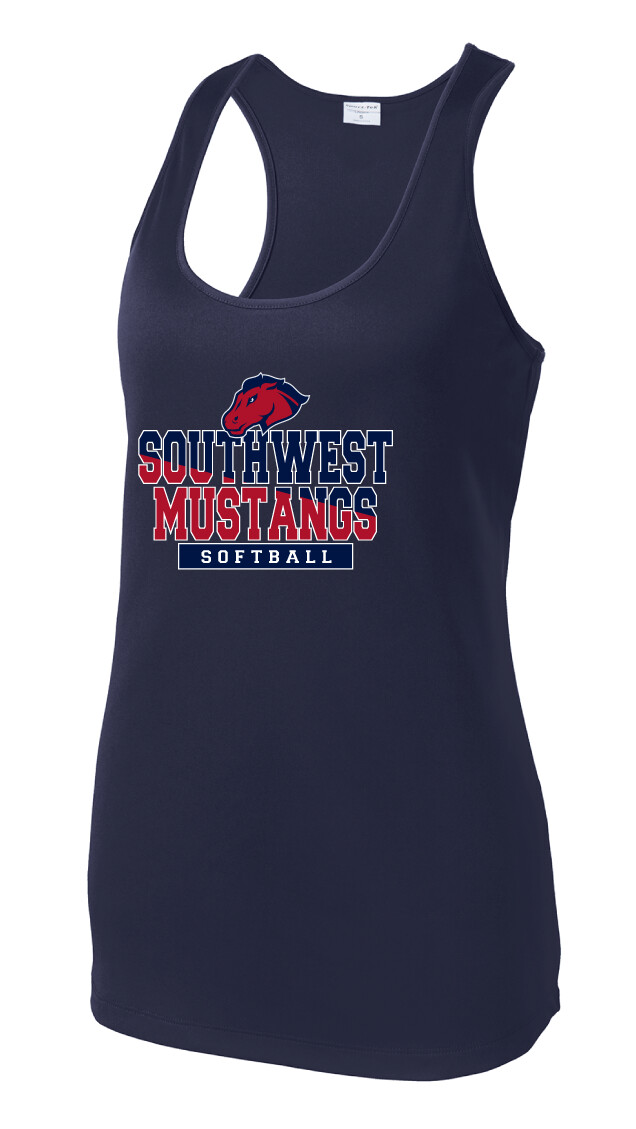 USW Softball - Two Tone - Dri-Fit Racerback Tank, Color: Navy