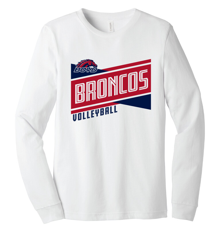 Boyd VB - Criss Cross - Bella+Canvas Long Sleeve, Garment Color: White