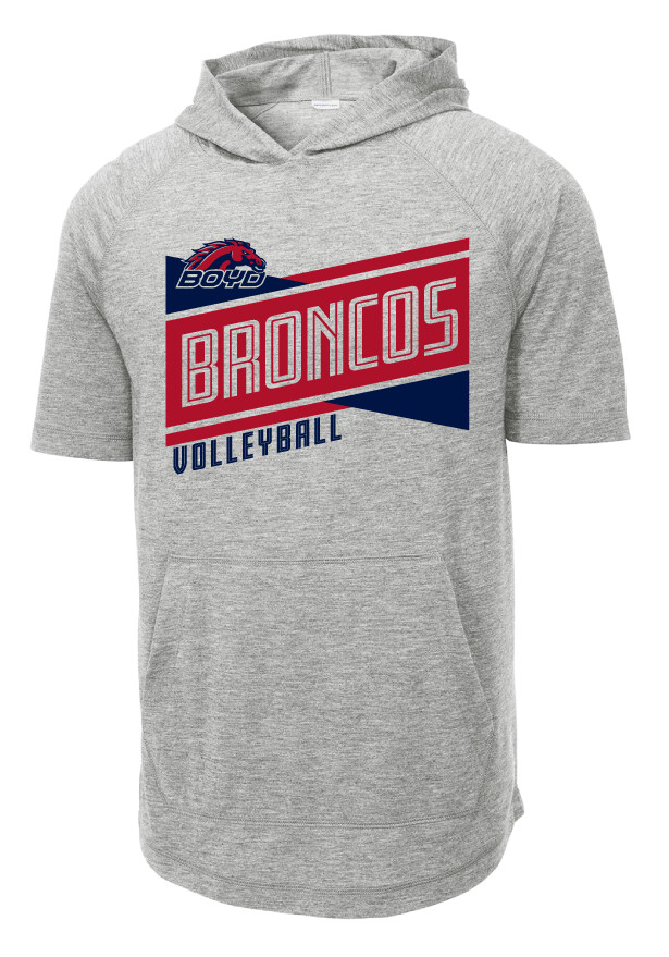 Boyd VB - Criss Cross - Short Sleeve Hoodie, Garment Color: Light Grey Heather