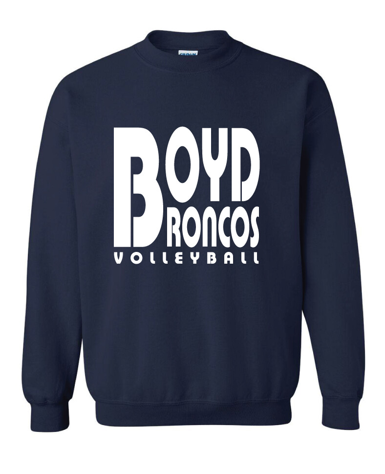 Boyd VB - Retro Block - Crew Sweatshirt, Garment Color: Navy
