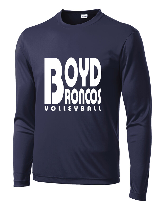 Boyd VB - Retro Block - Dri-Fit Long Sleeve, Garment Color: Navy