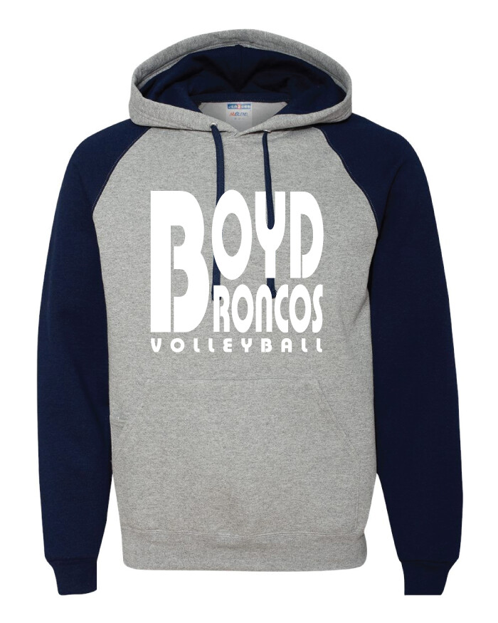 Boyd VB - Retro Block - Raglan Hoodie, Garment Color: Grey /  Navy