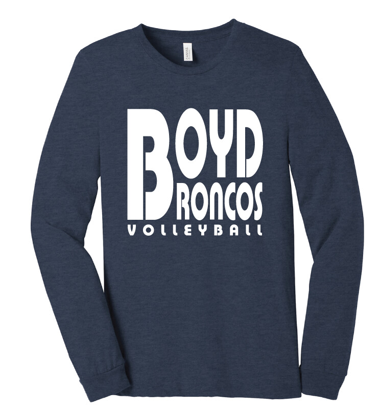 Boyd VB - Retro Block - Bella+Canvas Long Sleeve, Garment Color: Heather Navy