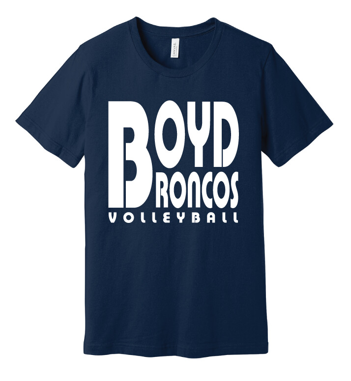 Boyd VB - Retro Block - Bella+Canvas Short Sleeve, Garment Color: Navy