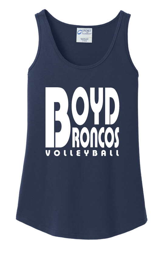Boyd VB - Retro Block - Cotton Tank, Garment Color: Navy