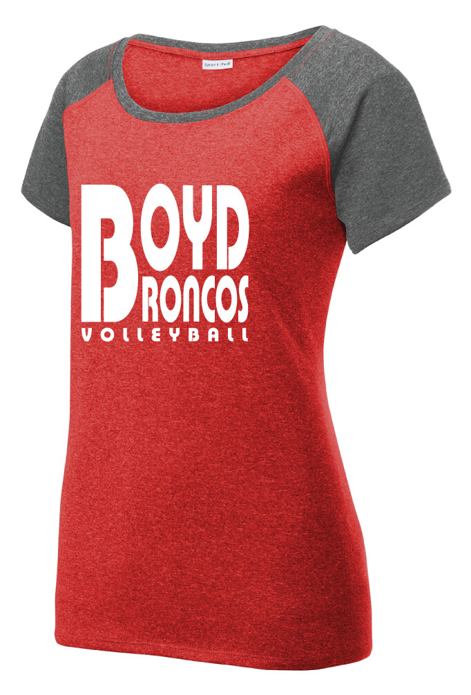 Boyd VB - Retro Block - Heather Scoop Neck, Garment Color: Red / Graphite
