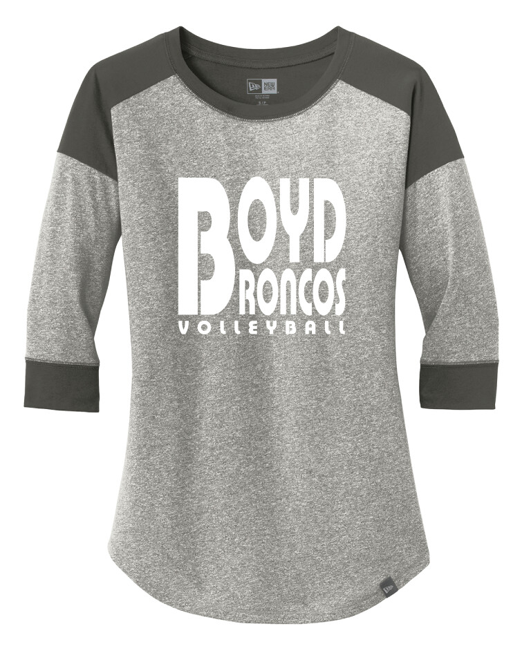 Boyd VB - Retro Block - 3/4 Sleeve Baseball Raglan Tee, Garment Color: Graphite / Light Graphite