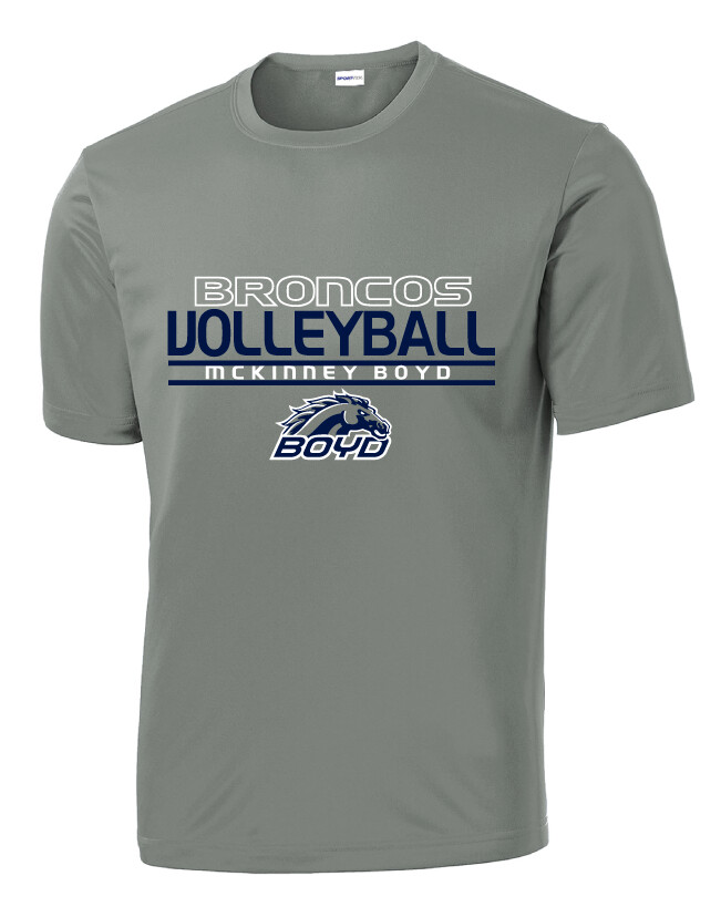 Boyd VB - Stacked - Dri-Fit Short Sleeve, Garment Color: Grey Concrete