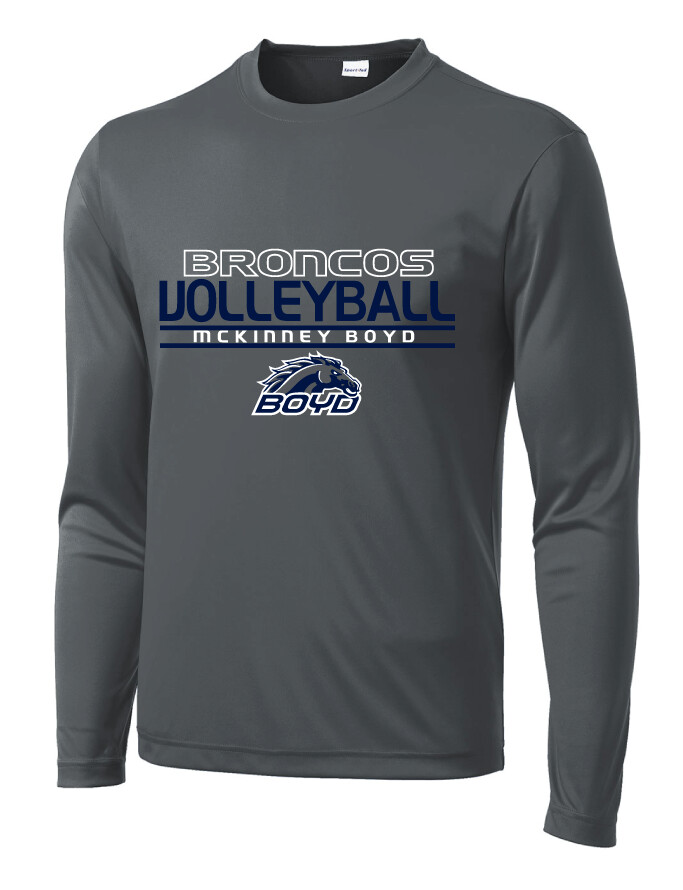 Boyd VB - Stacked - Dri-Fit Long Sleeve, Garment Color: Iron Grey