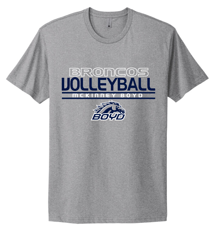 Boyd VB - Stacked - Next Level Short Sleeve, Garment Color: Heather Grey