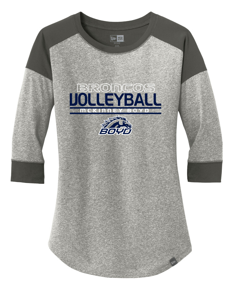 Boyd VB - Stacked -  3/4 Sleeve Baseball Raglan Tee, Garment Color: Graphite / Light Graphite