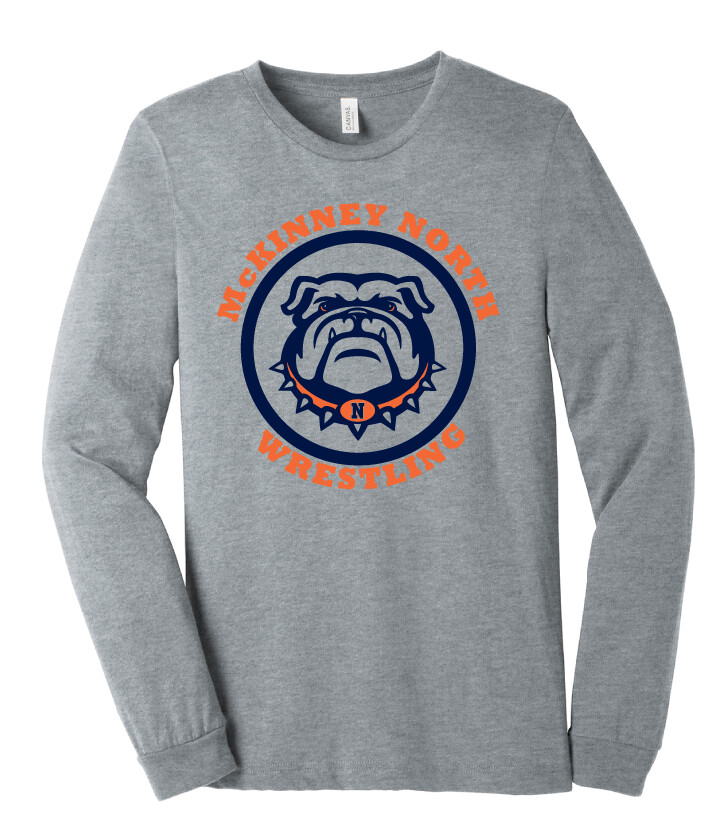 North Wrestling - Bella+Canvas Long Sleeve, Color: Athletic Heather