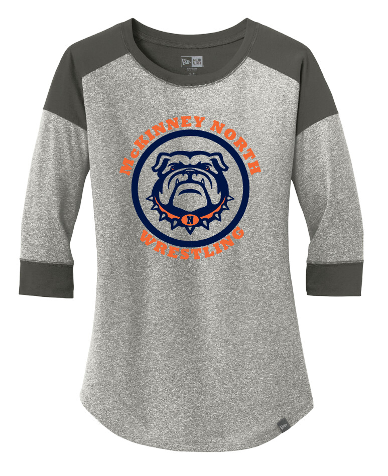North Wrestling - 3/4 Sleeve Baseball Raglan Tee, Color: Graphite / Light Graphite