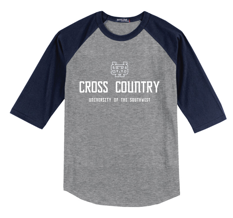 USW XC - Simple - Raglan Baseball, Color: Grey / Navy