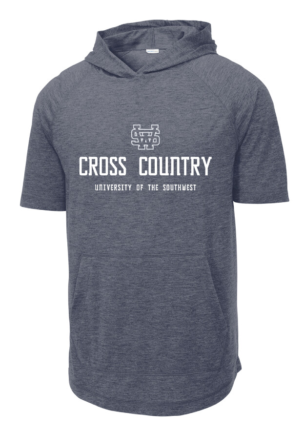 USW XC - Simple - Short Sleeve Hoodie, Color: Heather Navy