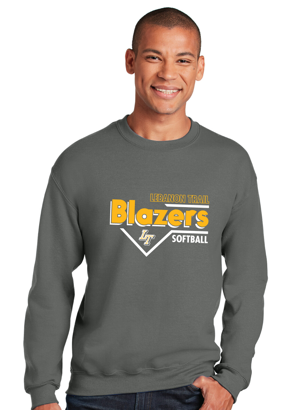 Lebanon Trail Softball - Block - Crew Sweatshirt