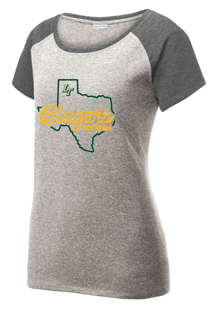 Lebanon Trail Softball - Texas - Heather Scoop Neck, Color: Grey / Graphite