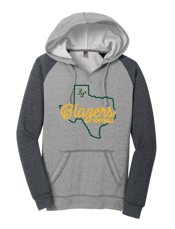 Lebanon Trail Softball - Texas - Lightweight Raglan Hoodie, Color: Heathered Grey