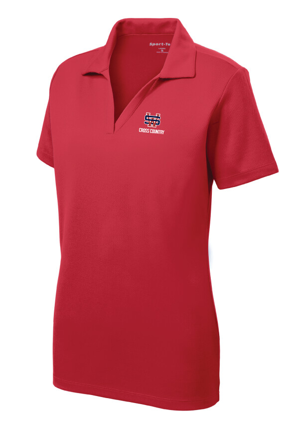 USW XC - Embroidered Ladies Polo, Size: Ladies S, Garment Color: Red