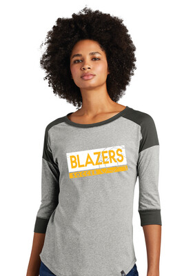 Lebanon Trail Boys Soccer - Rectangle - 3/4 Sleeve Baseball Raglan Tee