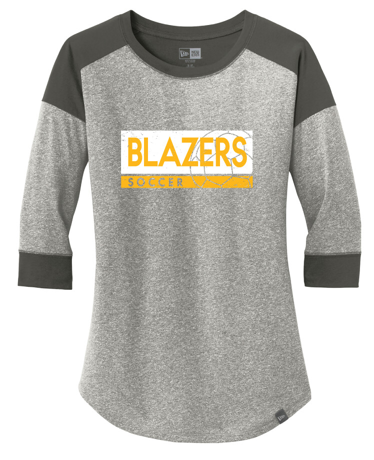 Lebanon Trail Boys Soccer - Rectangle - 3/4 Sleeve Baseball Raglan Tee, Color: Graphite / Light Graphite
