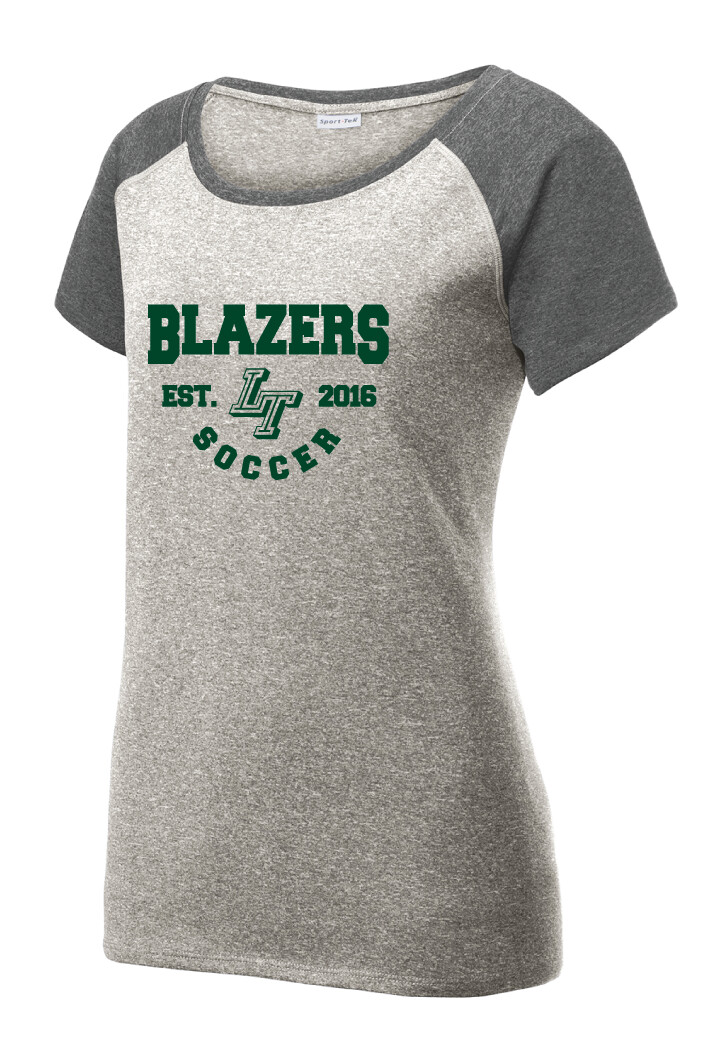 Lebanon Trail Boys Soccer - EST - Heather Scoop Neck, Color: Grey / Graphite