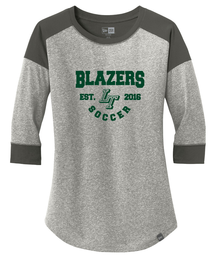 Lebanon Trail Boys Soccer - EST - 3/4 Sleeve Baseball Raglan Tee, Color: Graphite / Light Graphite