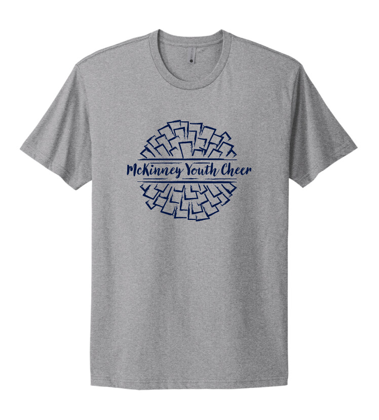 MSC Cheer - Big Pom - NextLevel Short Sleeve, Garment Color: Heather Gray - Navy Design
