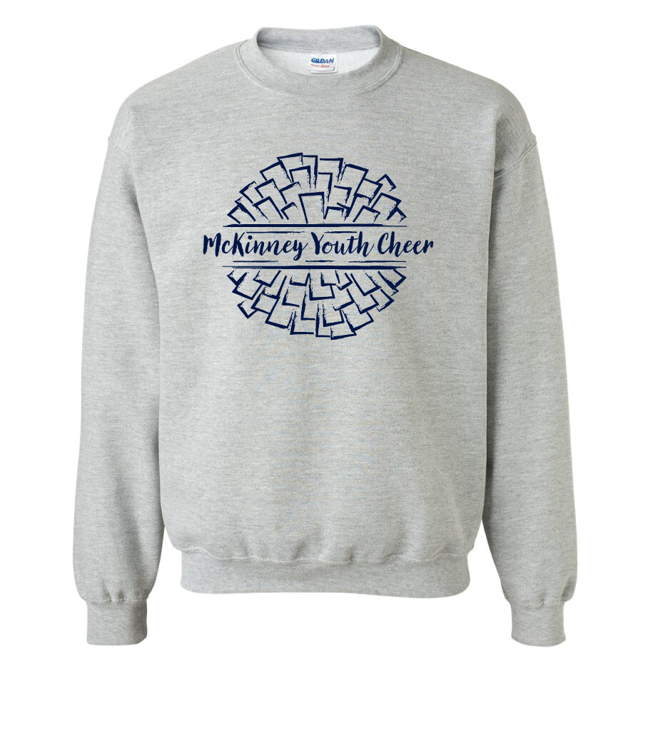MSC Cheer - Big Pom - Crew Sweatshirt, Garment Color: Sport Grey - Navy Design