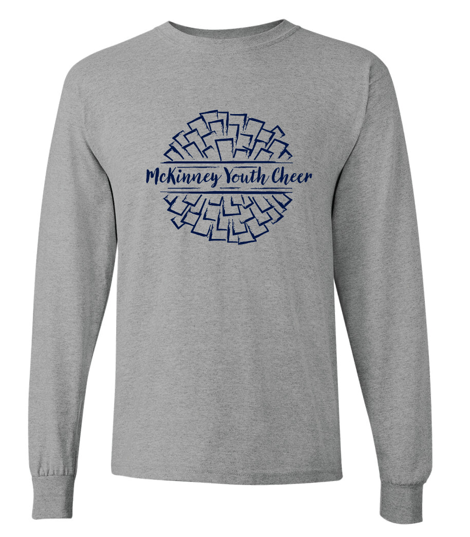 MSC Cheer - Big Pom - Long Sleeve, Garment Color: Sport Grey - Navy Design