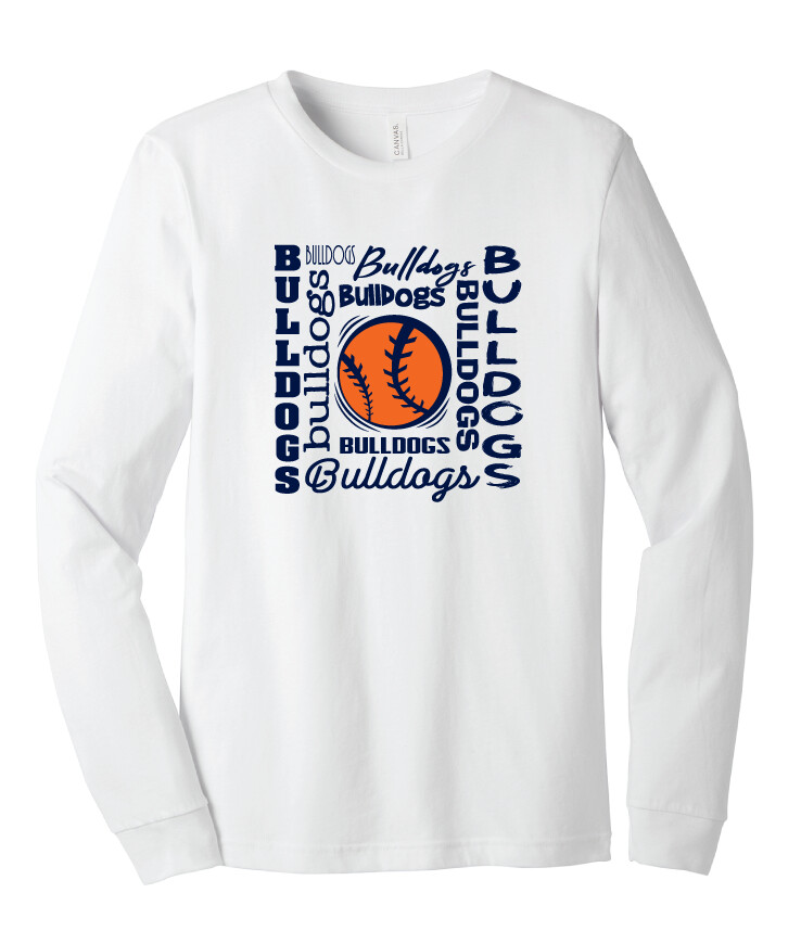 North Softball - Words - Bella+Canvas Long Sleeve, Color: White