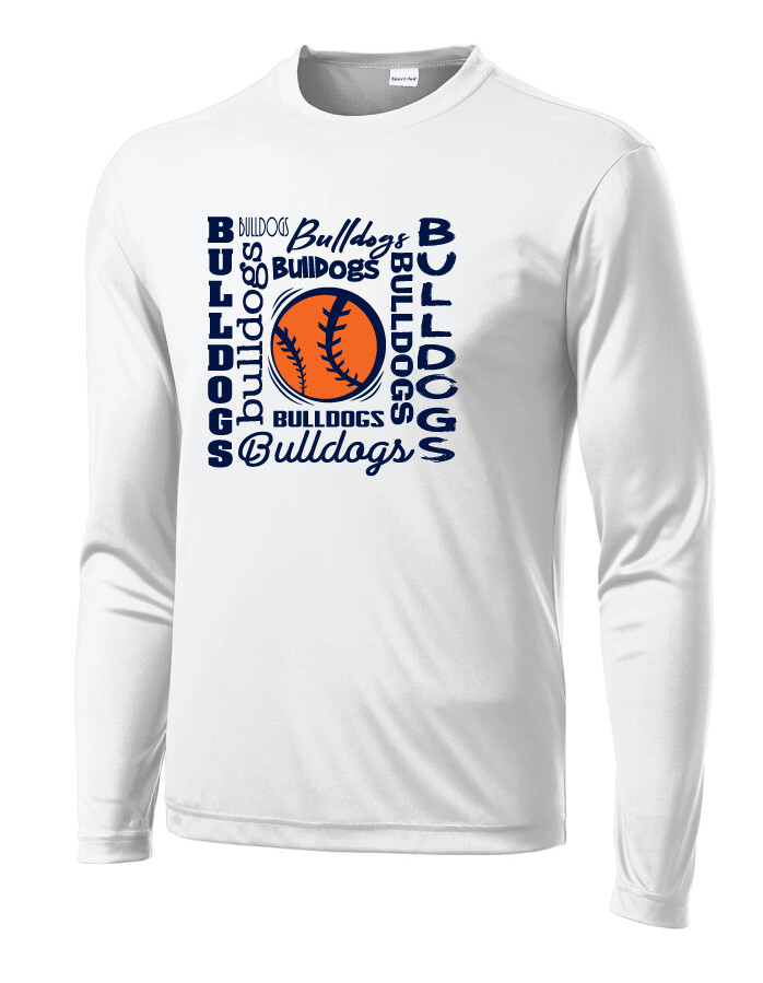 North Softball - Words - Dri-Fit Long Sleeve, Color: White