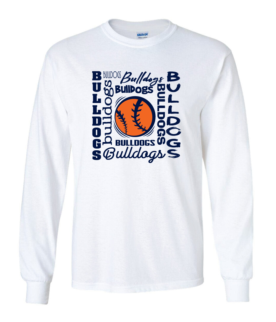 North Softball - Words - Long Sleeve, Color: White
