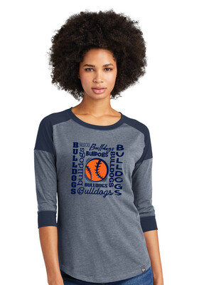 North Softball - Words - 3/4-Sleeve Raglan Tee