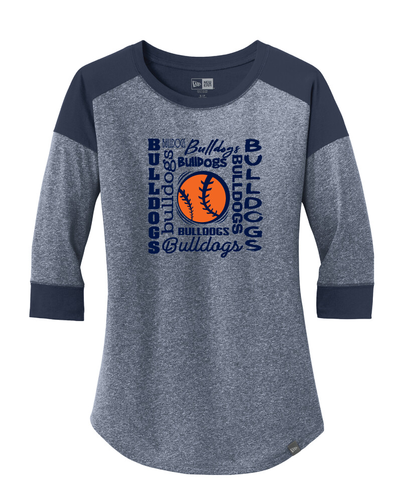 North Softball - Words - 3/4-Sleeve Raglan Tee, Color: Navy / Navy