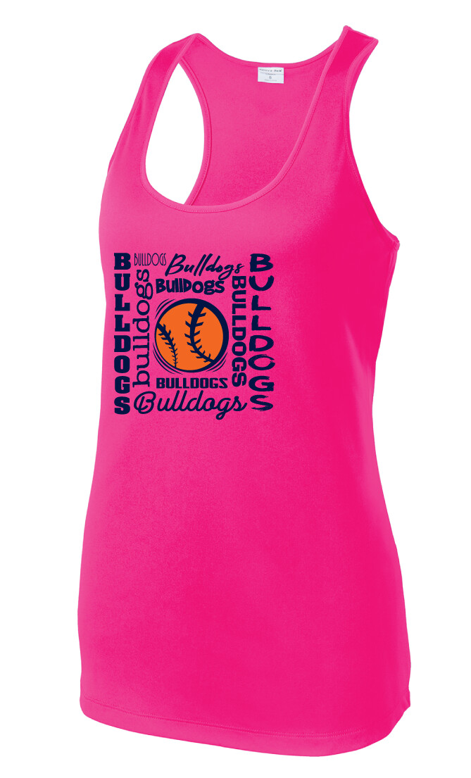 North Softball - Words - Dri-Fit Racerback Tank, Color: Hot Pink