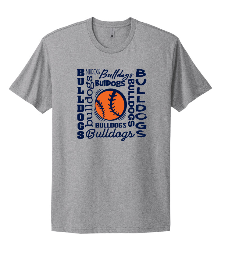 North Softball - Words - NextLevel Short Sleeve, Color: Heather Grey