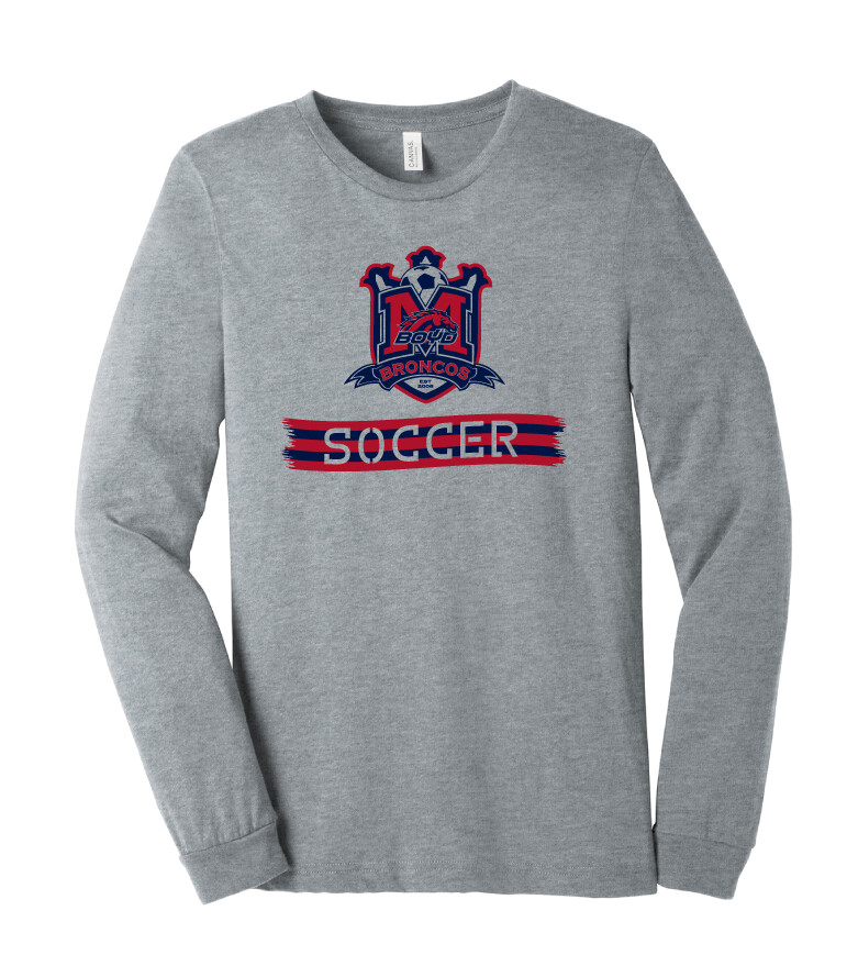 Boyd Soccer - Scarf - Bella+Canvas Long Sleeve, Color: Athletic Heather