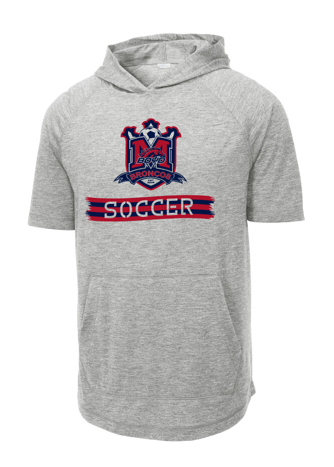 Boyd Soccer - Scarf - Tri-Blend Short Sleeve Hoodie, Color: Light Grey Heather