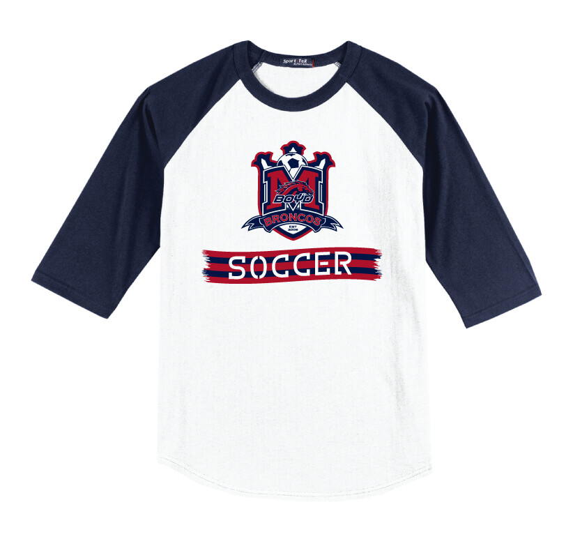 Boyd Soccer - Scarf - Raglan Baseball, Color: White / Navy