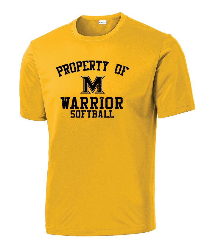Memorial Softball - Property of (Black) - Dri-Fit Short Sleeve, Color: Gold