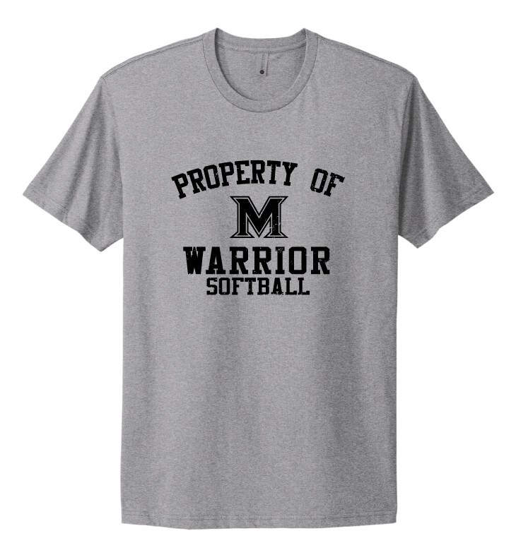 Memorial Softball - Property of (Black) - Next Level Short Sleeve, Color: Heather Grey