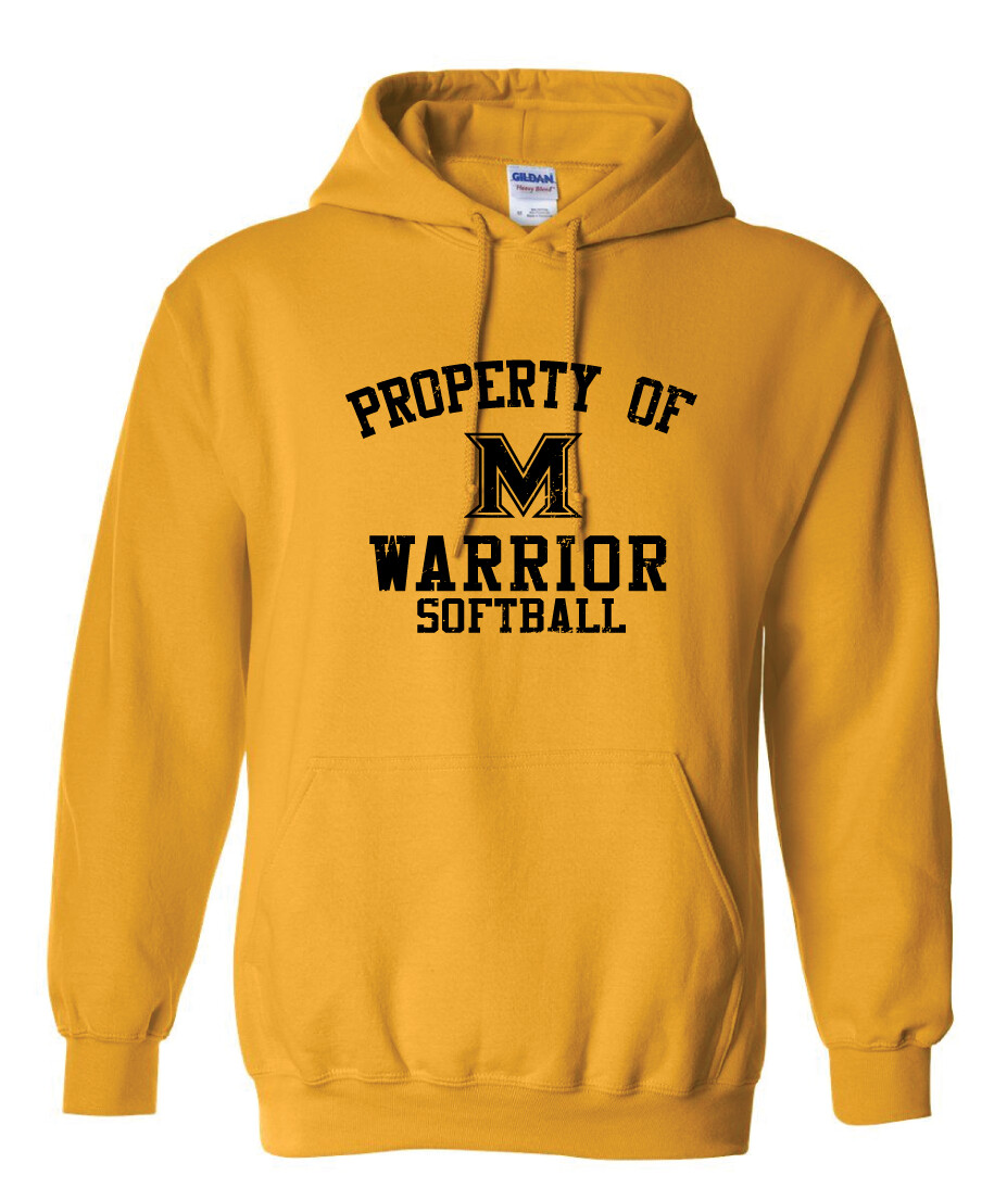 Memorial Softball - Property of (Black) - Hoodie, Color: Gold