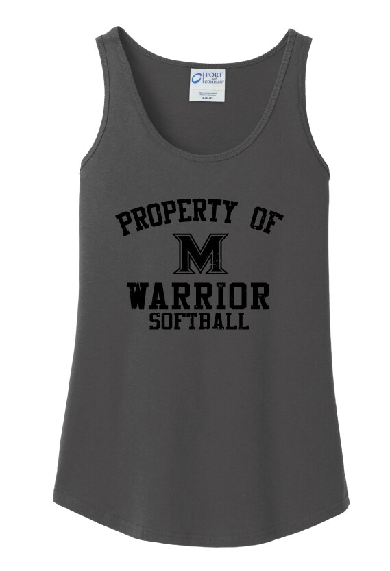 Memorial Softball - Property of (Black) - Cotton Tank, Color: Charcoal