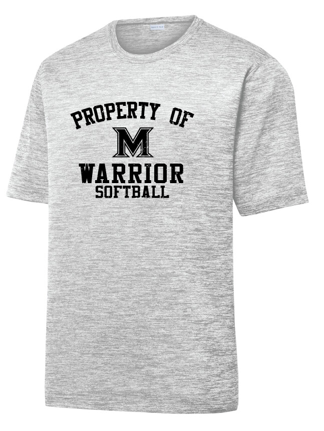 Memorial Softball - Property of (Black) - Electric Dri-Fit Short Sleeve, Color: Silver, Style ST390 Size: Youth S