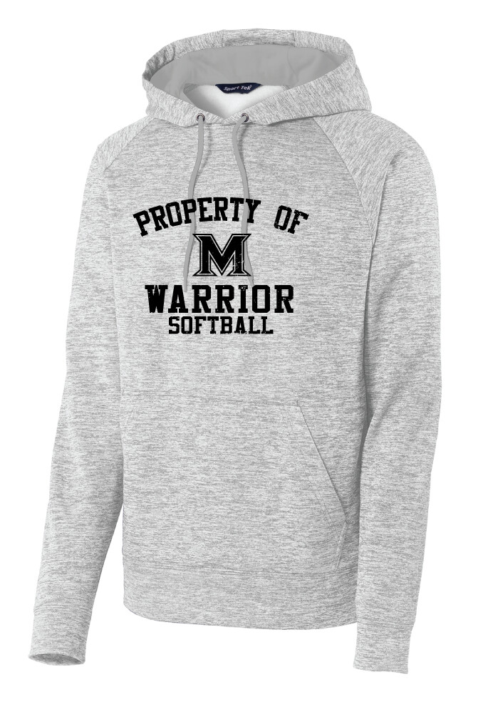 Memorial Softball - Property of (Black) - Electric Dri-Fit Hoodie, Color: Silver