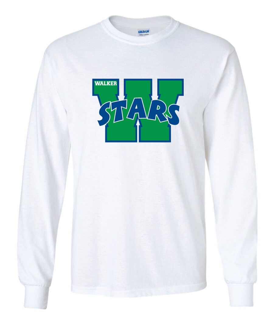Walker Elementary - W - Long Sleeve, Color: White