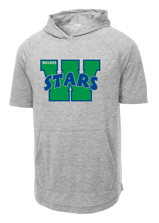 Walker Elementary - W - Short Sleeve Hoodie, Color: Light Grey Heather