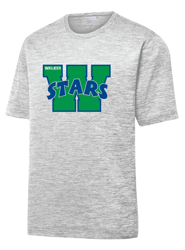Walker Elementary - W - Electric Dri-Fit Short Sleeve, Color: Silver, Style ST390 Size: Youth S